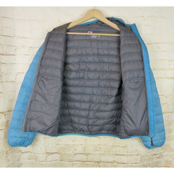 Scandinavian Explorer Down Jacket Women S Blue Ultra Light Quilted Puffer Hoodie - Picture 14 of 14